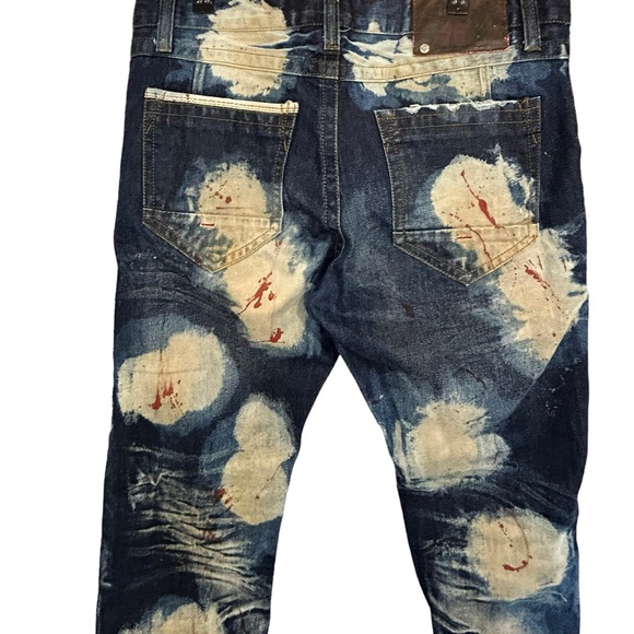 HERITAGE by AMERICA 76 JEANS MEN 36x33 Distressed Cotton Blue Denim Distillery - Picture 7 of 11